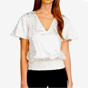 Michael Kors women’s bone silver top